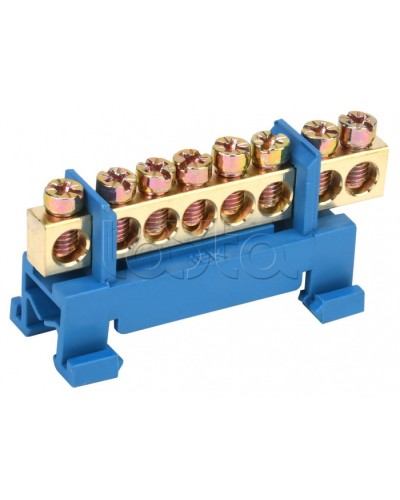 Шина нулевая изолированная с одним угловым изолятором ШНИ-6x9-8-С-С IEK (YNN10-69-8P-K07) в Березниках Клеммные колодки Pintop.ru