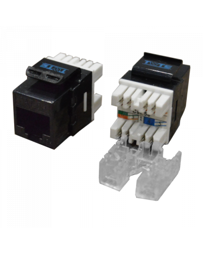 Модуль Keystone RJ45, Cat.5E, UTP, 180 градусов, черный TWT (TWT-OK45UTP180/5E-BK) в Березниках Модули Keystone Pintop.ru