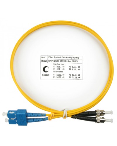 Шнур оптический duplex SC-ST 9/125 sm 1,5м LSZH Cabeus FOP(d)-9-SC-ST-1,5m в Березниках Патч-корды оптические Pintop.ru