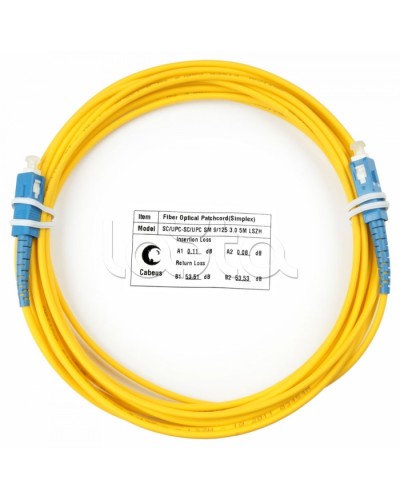 Шнур оптический simplex SC-SC 9/125 SM 5 м LSZH Cabeus FOP(s)-9-SC-SC-5M в Березниках Патч-корды оптические Pintop.ru