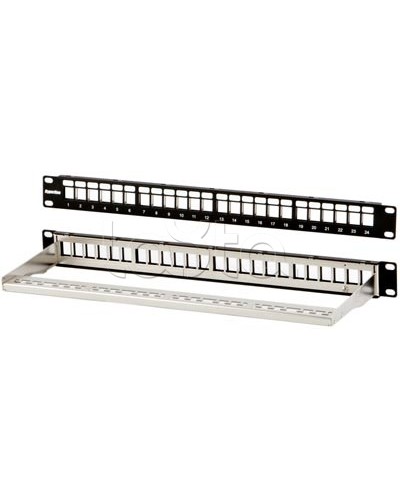 Модульная патч-панель 19, 24 порта, Flat Type, 1U, для экранированных модулей Hyperline PPBL3-19-24-SH-RM в Березниках Патч панель Pintop.ru