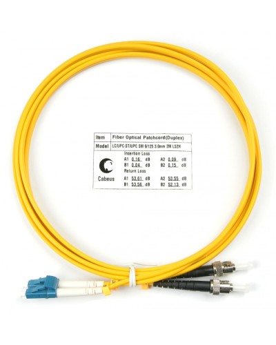 Шнур оптический duplex LC-ST 9/125 sm 2м LSZH Cabeus FOP(d)-9-LC-ST-2m в Березниках Патч-корды оптические Pintop.ru