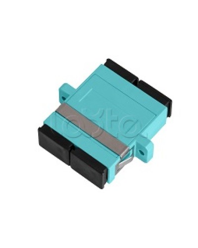 Адаптер NIKOMAX волоконно-оптический, соединительный, многомодовый, стандарта OM3, SC/UPC-SC/UPC, двойной, пластиковый, без шторки, с фланцами, аква, уп-ка 2шт. NIKOMAX (NMF-OA2M3-FN-SCU-SCU-AQ-2) в Березниках Проходные адаптеры и розетки оптические Pint