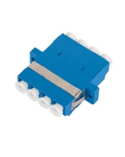 Адаптер NIKOMAX волоконно-оптический, соединительный, одномодовый, стандарта OS2, LC/UPC-LC/UPC, квадро, пластиковый, без шторки, с фланцами, синий, уп-ка 2шт. в Березниках Проходные адаптеры и розетки оптические Pintop.ru