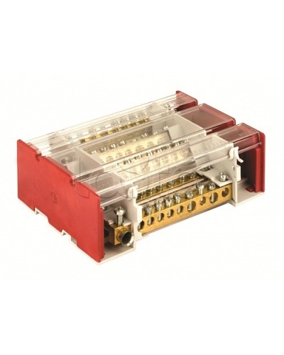 Блок распределительный на DIN рейку c выносной клеммой 4р 160А, 7х7мм 1х8мм 1х9мм 1х12мм DKC BD3160104 в Березниках Аксессуары для стоек и шкафов Pintop.ru