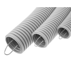 Труба HFFR гофрир. тяжелая, с зондом, без галогена, ППЛ 16мм Экопласт (21116HFR-W)