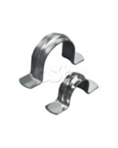 Скоба оцинкованная двухлапковая без монтажного отверстия, для трубы D25мм (1уп = 100шт) Экопласт (43627) в Березниках Держатели, клипсы, скобы Pintop.ru