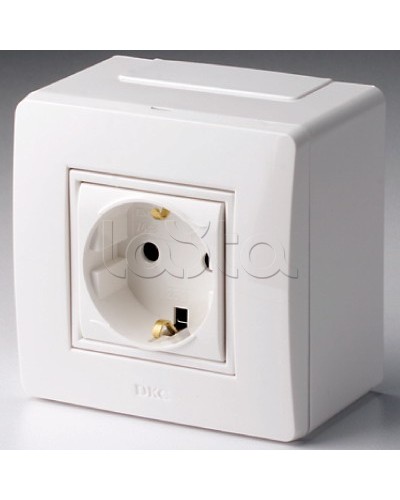 Коробка в сборе с силовой розеткой, белая DKC 10482 в Березниках Распределительные коробки Pintop.ru