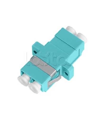Адаптер NIKOMAX волоконно-оптический, соединительный, многомодовый, стандарта OM3, LC/UPC-LC/UPC, двойной, пластиковый, без шторки, с фланцами, аква, уп-ка 2шт. NIKOMAX (NMF-OA2M3-FN-LCU-LCU-AQ-2) в Березниках Проходные адаптеры и розетки оптические Pint