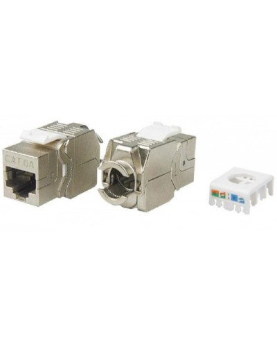 Вставка Keystone Jack RJ-45(8P8C) Hyperline KJ8-8P8C-C6A-180-TLS-SH-F-WH в Березниках Модули Keystone Pintop.ru