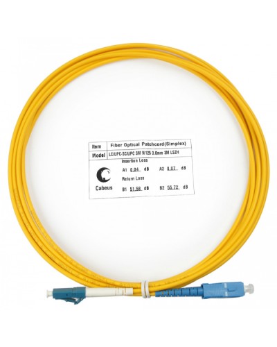 Шнур оптический simplex LC-SC 9/125 SM 3 м LSZH Cabeus FOP(s)-9-LC-SC-3M в Березниках Патч-корды оптические Pintop.ru