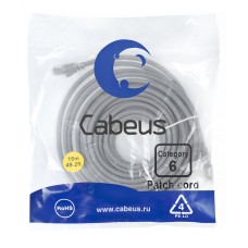 Патч-корд медный U/UTP кат.6 (15м) LSZH (серый) Cabeus (PC-UTP-RJ45-Cat.6-15m-LSZH)