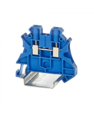 Клемма проходная, винтовой зажим, 2 точки подключения, 4 кв.мм, синяя DKC (TUR-4-BU) в Березниках Клеммные колодки Pintop.ru