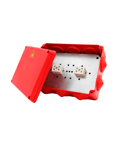 Коробка распределительная огнестойкая КРОПС-П4, IP54, габаритные размеры 150х110х70 мм, для кабелей сечением до 4 мм2, 12 клемм КМ-Профиль (FRJB-KM-P4-4-12-КРОПС-IP54) в Березниках Распределительные коробки Pintop.ru