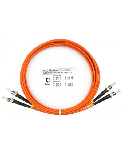 Шнур оптический duplex ST-ST 62,5/125 mm 3м LSZH Cabeus FOP-62-ST-ST-3m в Березниках Патч-корды оптические Pintop.ru