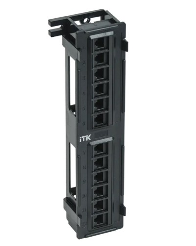 ITK Настенная патч-панель кат.5Е UTP, 12 портов (IDC Dual) (PP12-C5EU-D05) в Березниках Патч панель Pintop.ru