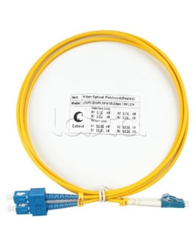 Патч-корд волоконно-оптический SM 9/125 duplex LC/SC LSZH (1,5 м) Cabeus FOP(d)-9-LC-SC-1,5M в Березниках Патч-корды оптические Pintop.ru