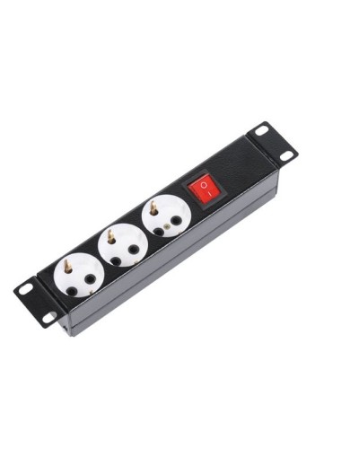 Блок силовых розеток 10 без шнура с выключателем, 3 розетки (черный) ЦМО БР-3П-10-9005 в Березниках Блоки розеток Pintop.ru