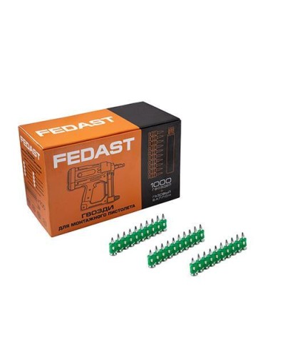 Гвозди 3.0*25 мм усиленные для монтажного пистолета (1000 шт/уп) FEDAST fd3025eg в Березниках Крепеж: Дюбели, шурупы, саморезы Pintop.ru