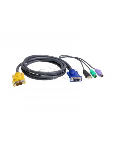 КВМ-кабель с интерфейсами PS/2, USB, VGA (1.8м) ATEN 2L-5302UP в Березниках Видеоусилители, Модуляторы, Делители Pintop.ru