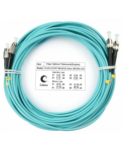 Шнур оптический duplex FC-ST 50/125 mm OM3 10м LSZH Cabeus FOP-50-FC-ST-10m в Березниках Патч-корды и пигтейлы Pintop.ru