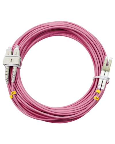 Шнур оптический duplex LC-SC 50/125 mm OM4 15м LSZH Cabeus FOP-50-OM4-LC-SC-15m в Березниках Патч-корды оптические Pintop.ru