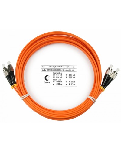 Шнур оптический duplex FC-FC 62,5/125 mm 15м LSZH Cabeus FOP-62-FC-FC-15m в Березниках Патч-корды оптические Pintop.ru