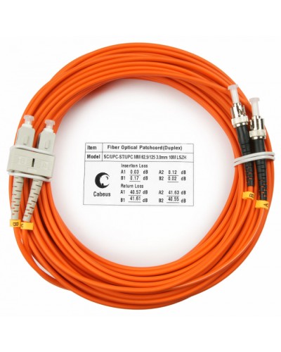 Шнур оптический duplex SC-ST 62,5/125 mm 25м LSZH Cabeus FOP-62-SC-ST-25m в Березниках Патч-корды оптические Pintop.ru