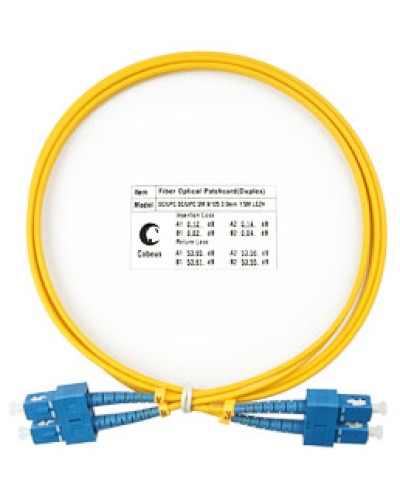 Патч-корд волоконно-оптический SM 9/125 duplex SC/SC LSZH (1,5 м) Cabeus FOP(d)-9-SC-SC-1,5M в Березниках Патч-корды оптические Pintop.ru