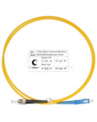 Патч-корд волоконно-оптический SM 9/125 simplex SC-ST LSZH (1,5 м) Cabeus FOP(s)-9-SC-ST-1,5m в Березниках Патч-корды оптические Pintop.ru