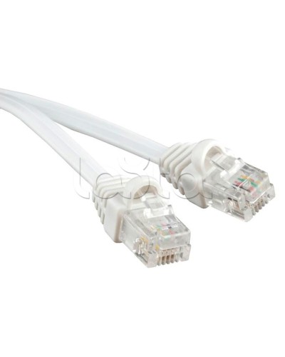 Патч-корд 6p4c телефонный, 10 м, белый Cabeus PC-TEL-RJ12-10m в Березниках Патчкорды (медные) Pintop.ru