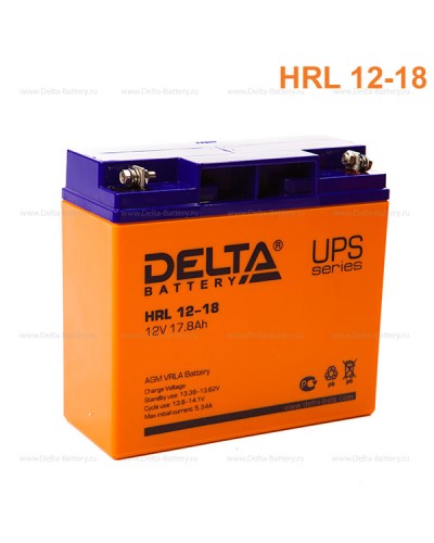 Аккумулятор свинцово-кислотный Delta HRL 12-18 в Березниках Электротехническое оборудование Pintop.ru