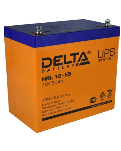 Аккумулятор свинцово-кислотный Delta HRL 12-55 в Березниках Электротехническое оборудование Pintop.ru