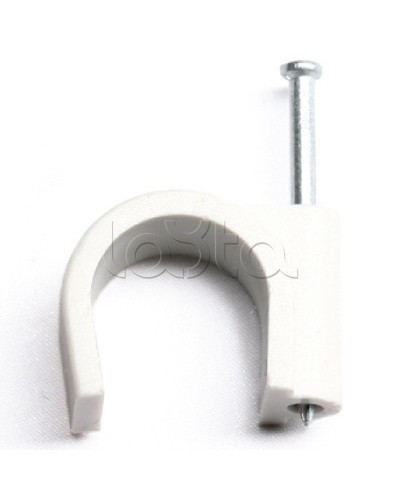 Скоба пластиковая с гвоздем, д.25 - 26мм DKC 52300 в Березниках Держатели, клипсы, скобы Pintop.ru