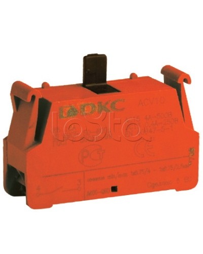 Блок контактный с клеммным безвинтовым зажимом, нормально-замкнутый DKC ACV01 (5 шт/уп) в Березниках Клеммные колодки Pintop.ru