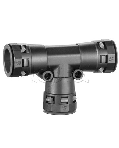 Тройник DN 36/36/36 мм, полиамид, цвет черный DKC PAT36N в Березниках Повороты, муфты, тройники Pintop.ru