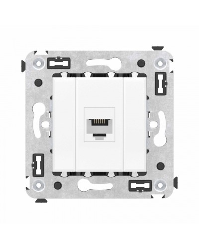 Телефонная розетка RJ-12 без шторки в стену одинарная, Avanti, Белое облако DKC (4400613) в Березниках Розетки компьютерные и телефонные Pintop.ru