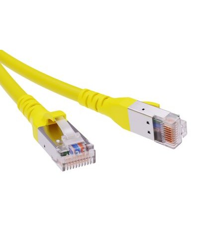 Патч-корд экранированный CAT6A SF/UTP 4х2, LSZH, желтый, 1м DKC RN6ASF4510YL в Березниках Патчкорды (медные) Pintop.ru