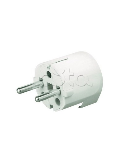 Вилка кабельная, бытовая с центральным вводом кабеля. Белая. IP20 16А 2P+E 230В DKC DIS1302063 в Березниках Аксессуары для стоек и шкафов Pintop.ru