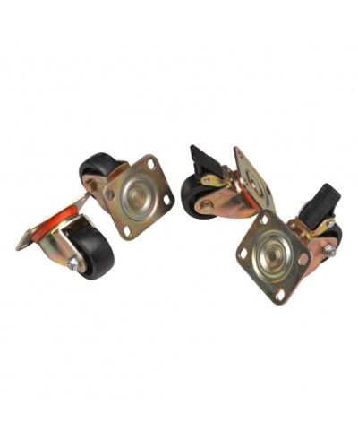 Комплект роликов, 2 шт с тормозом, 2 обычных, нагрузка 150 кг на ролик Datarex DR-460000 в Березниках Ролики для шкафов и стоек Pintop.ru