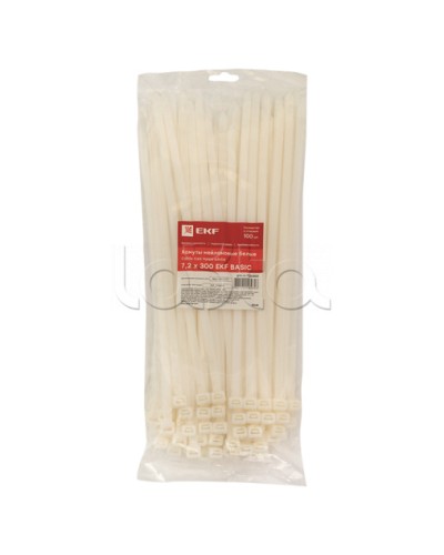 Хомут нейлоновый (7,2х300) (100шт.) EKF Basic (plc-c-7.2x300) в Березниках Стяжки-хомуты Pintop.ru