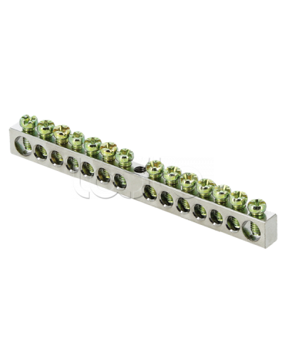 Шина PEN ноль-земля (6x9мм) 14 отв. цинк крепеж по центру EKF PROxima (sn1-63-14) в Березниках Аксессуары для стоек и шкафов Pintop.ru