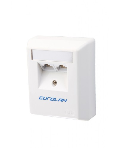 Настенная коробка 2-портовая UTP категории 5e угловая, белый Eurolan (12D-U5-02WT) в Березниках Розетки компьютерные и телефонные Pintop.ru