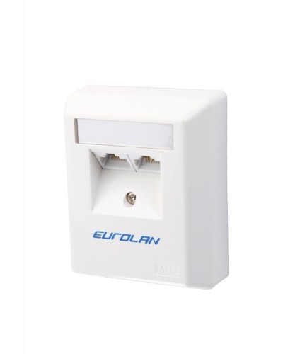 Настенная коробка 2-портовая UTP категории 6 угловая, белый Eurolan (12D-U6-02WT) в Березниках Розетки компьютерные и телефонные Pintop.ru