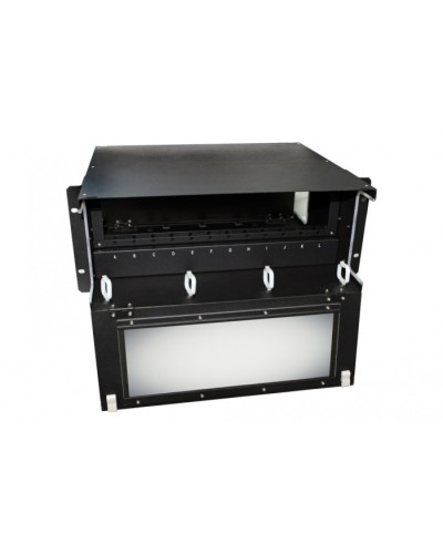 Патч-панель 19” универсальная Hyperline FO-19BX-4U-F2-12xSLT-W120H32-EMP в Березниках Кросс оптический Pintop.ru