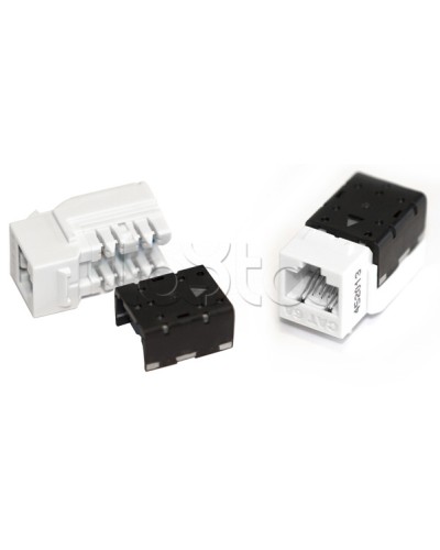 Вставка Keystone Jack RJ-45(8P8C), категория 6A, 110 IDC черная Hyperline (KJNE-8P8C-C6A-90-BK) в Березниках Модули Keystone Pintop.ru