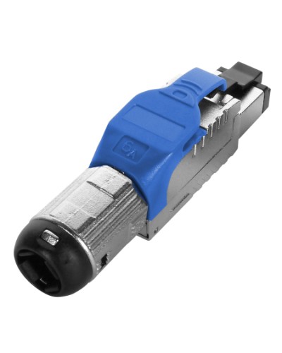 Разъем полевой оконцовки RJ-45 Hyperline (PLUE-8P8C-S-C6A-SH-BL) в Березниках Патч-корды и пигтейлы Pintop.ru