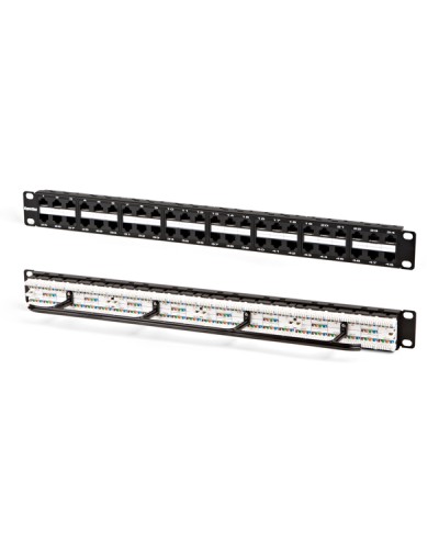 Патч-панель высокой плотности 19, 1U, 48 портов RJ-45, категория 5e Hyperline PPHD-19-48-8P8C-C5e-110D в Березниках Патч панель Pintop.ru
