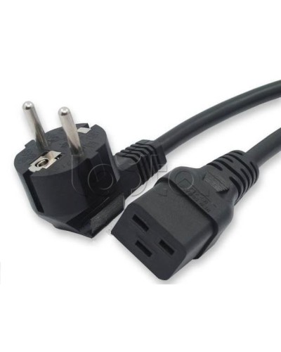 Кабель питания компьютера (Shucko - C13), 10A, угловая вилка, 3м Hyperline PWC-IEC19-SHM-3.0-BK в Березниках Патч-корды и пигтейлы Pintop.ru