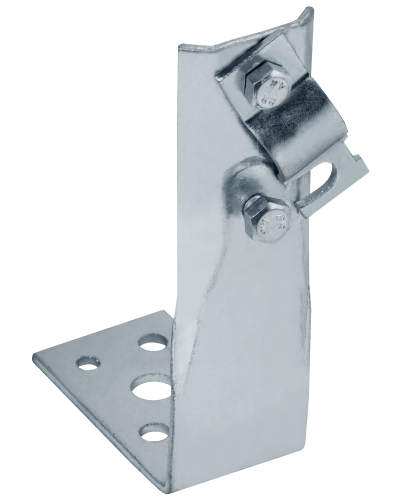 Держатель проводника круглого 6-10мм винтовой угловой h=80мм оцинкованная сталь HDZ IEK (ZDP87-14-1-16-80) в Березниках Крепеж Pintop.ru